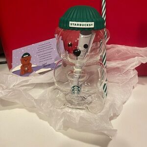 Starbucks Merrython Bearista Glass Cold Cup – NIB White Box, Limited Edition